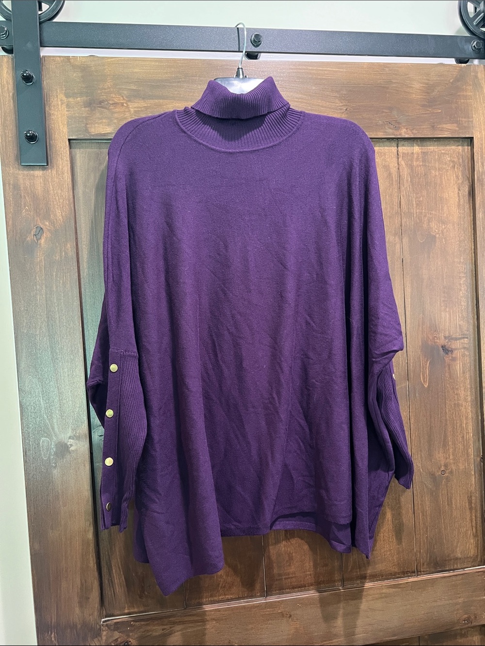 Joseph A Purple Turtleneck Dolman Batwing Sweater | Size Small